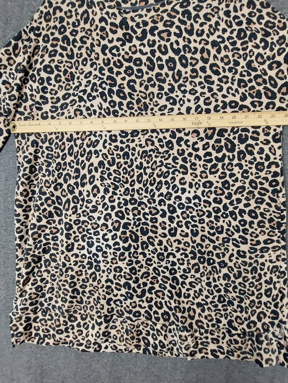 SIMPLY VERA WOMENS TAN LEOPARD ANIMAL PRINT 3/4 SLEEVE LOUNGE DRESS NIGHT GOWN L - Picture 3 of 10